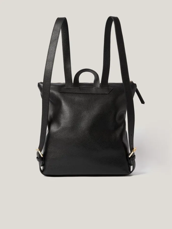 Pebble Leather Backpack Black Women Jigsaw Bags