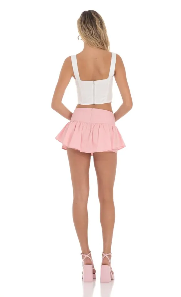 Peplum Skort Pink Women LUCY IN THE SKY Shorts Peplum Skort Pink Women LUCY IN THE SKY Shorts