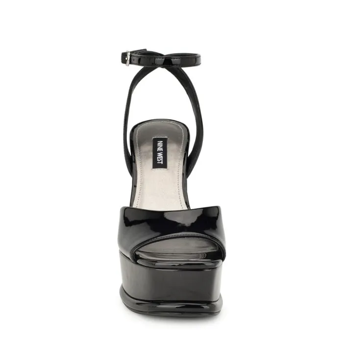 Platt Platform Ankle Strap Sandals Black Patent Women Nine West Sandals Platt Platform Ankle Strap Sandals Black Patent Women Nine West Sandals