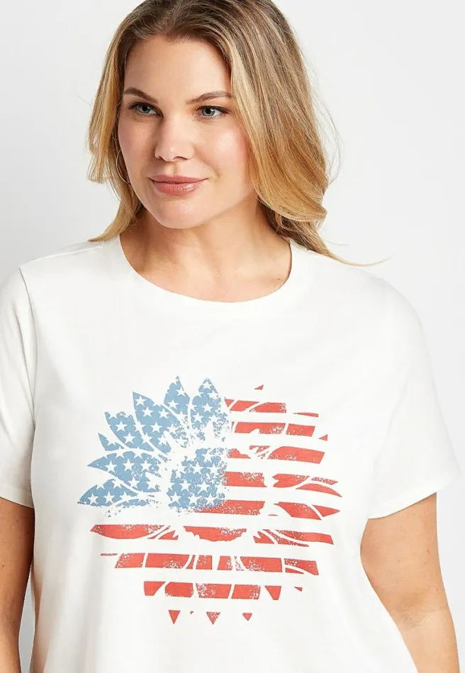 Plus Size Americana Sunflower Graphic Tee Women Maurices Plus Tops