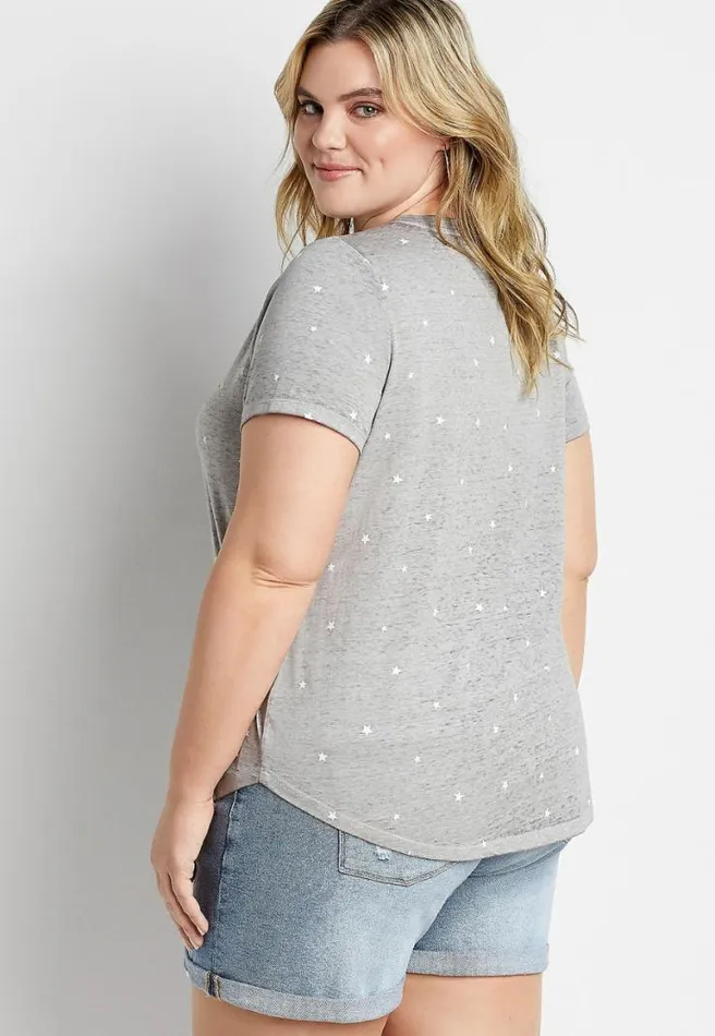 Plus Size Gray Americana Oh My Stars Graphic Tee Women Maurices Plus Tops