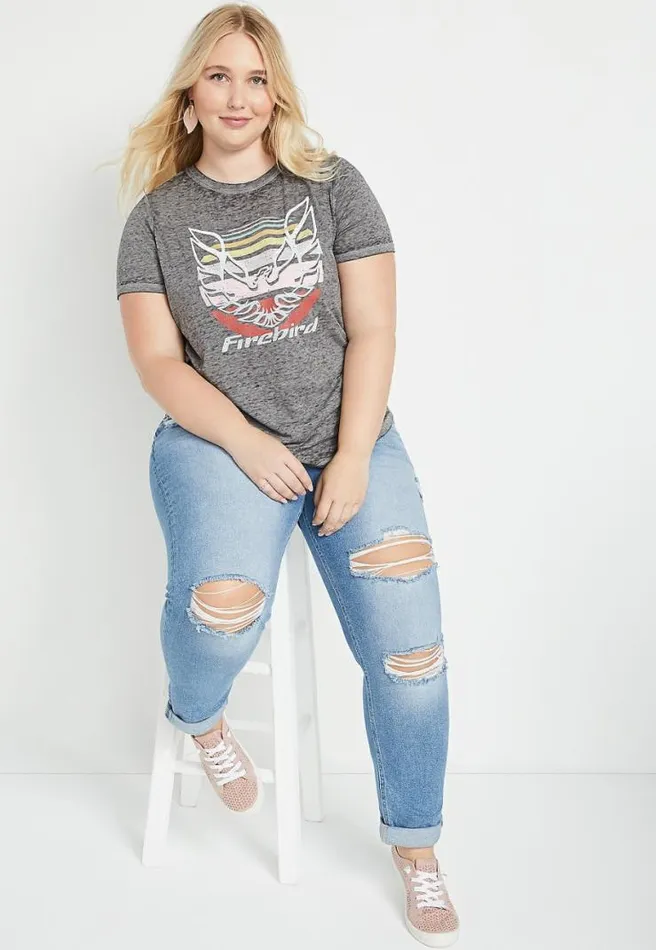 Plus Size Gray Firebird Graphic Tee Women Maurices Plus Tops