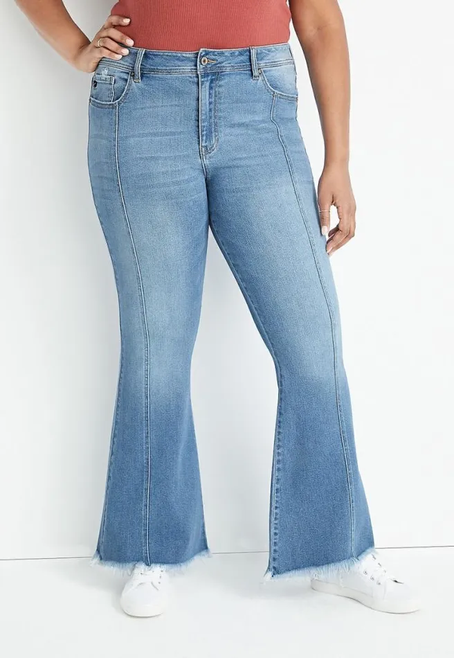 Plus Size Kancan High Rise Front Seam Flare Jean Women Maurices Plus Jeans