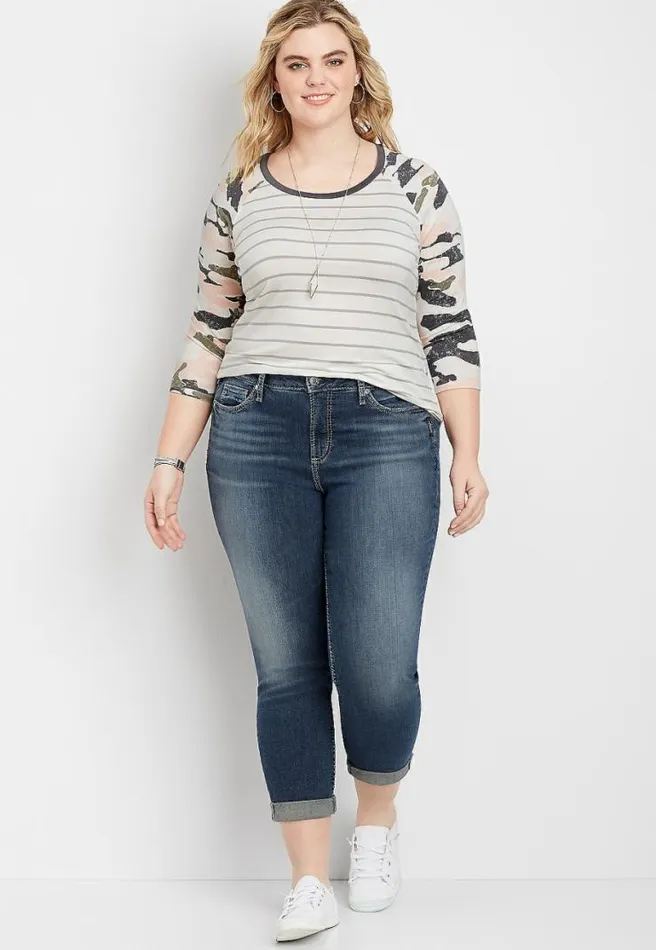 Plus Size Silver Jeans Co Avery High Rise Cropped Jean Women Maurices Plus Bottoms