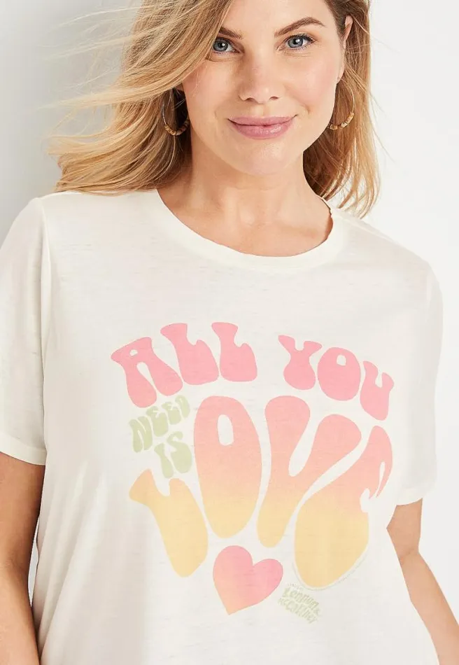 Plus Size White All You Need Is Love Graphic Tee Women Maurices Plus Tops