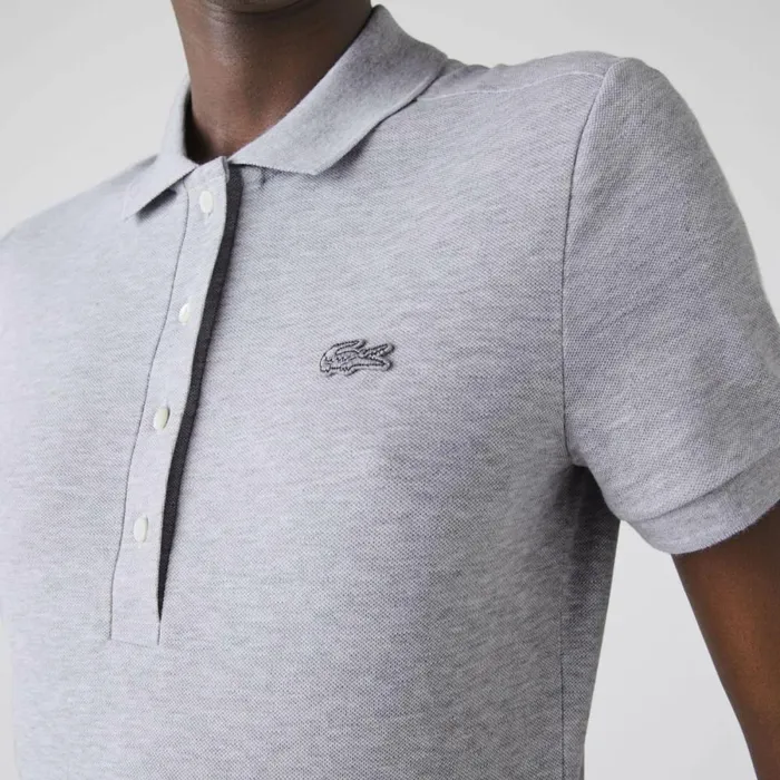 Polos Women Lacoste Women039s L12D Slim Fit Stretch Mini Piqu Polo Grey Chine Cca