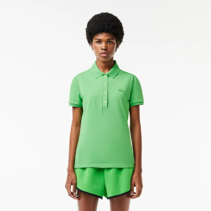 Polos Women Lacoste Women039s L12D Slim Fit Stretch Mini Piqu Polo Sorrel Green Ixu