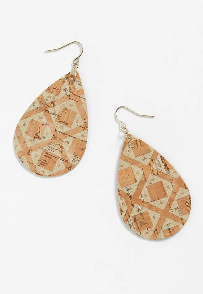 Printed Cork Drop Earrings Women Maurices Jewelry
