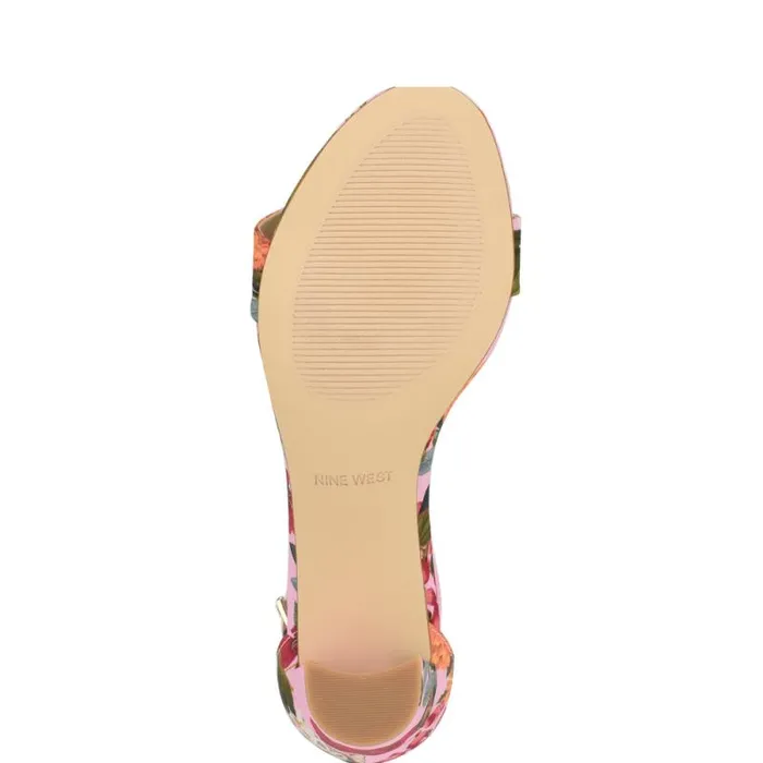 Pruce Ankle Strap Block Heel Sandals Pink Floral Women Nine West Sandals Pruce Ankle Strap Block Heel Sandals Pink Floral Women Nine West Sandals