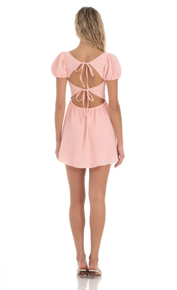 Puff Sleeve Mini Dress Pink Women LUCY IN THE SKY Mini Dresses Puff Sleeve Mini Dress Pink Women LUCY IN THE SKY Mini Dresses