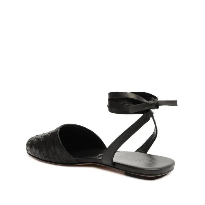 Pumps Ariel Woven Leather Flat Black Schutz Shoes Pumps