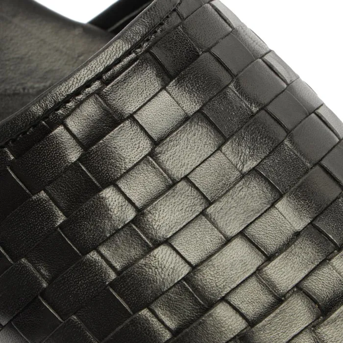 Pumps Ariel Woven Leather Flat Black Schutz Shoes Pumps