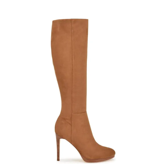 Quizme Platform Boots Tan Suede Women Nine West Boots and Booties