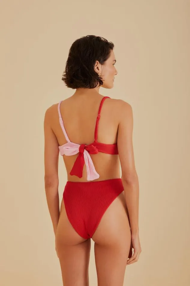 Red High Waist Bikini Bottom Women FARM Rio Bikinis
