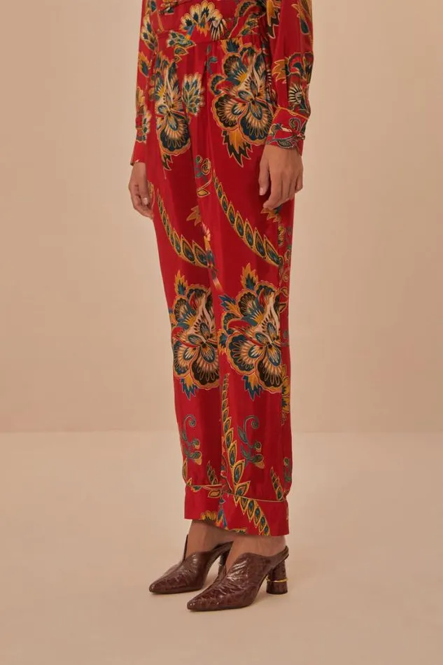 Red Maxi Floral Pajama Pants Women FARM Rio Pants