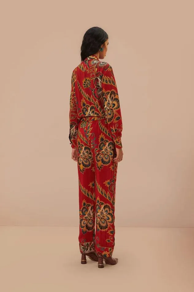 Red Maxi Floral Pajama Pants Women FARM Rio Pants