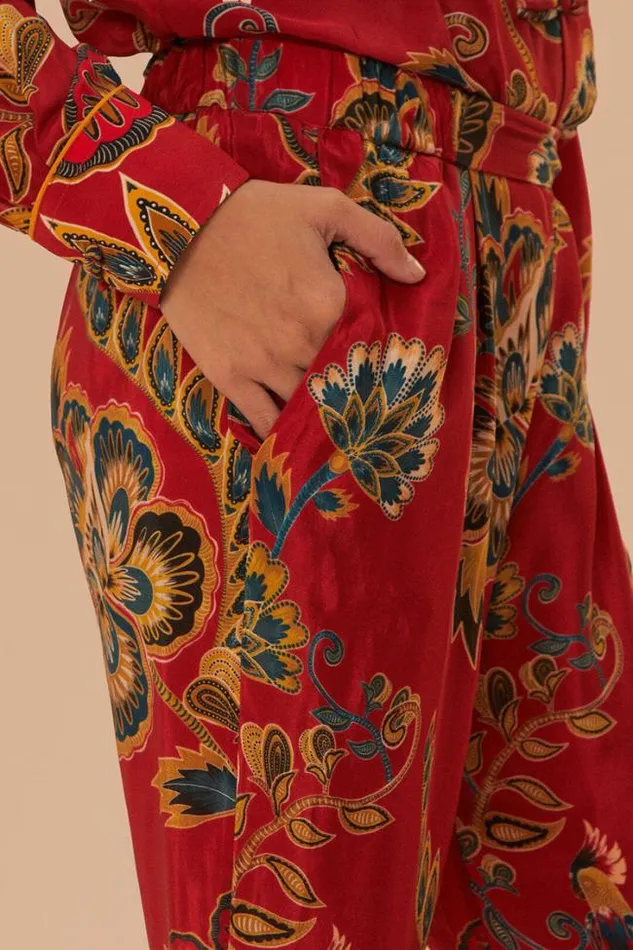 Red Maxi Floral Pajama Pants Women FARM Rio Pants
