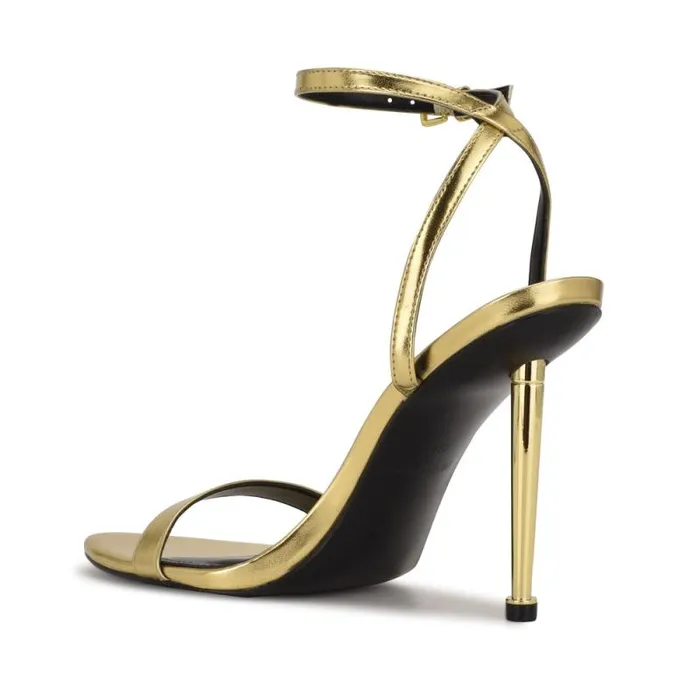Reina Ankle Strap Sandals Gold Women Nine West Heels Reina Ankle Strap Sandals Gold Women Nine West Heels