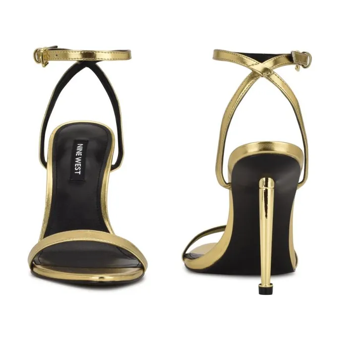 Reina Ankle Strap Sandals Gold Women Nine West Heels Reina Ankle Strap Sandals Gold Women Nine West Heels
