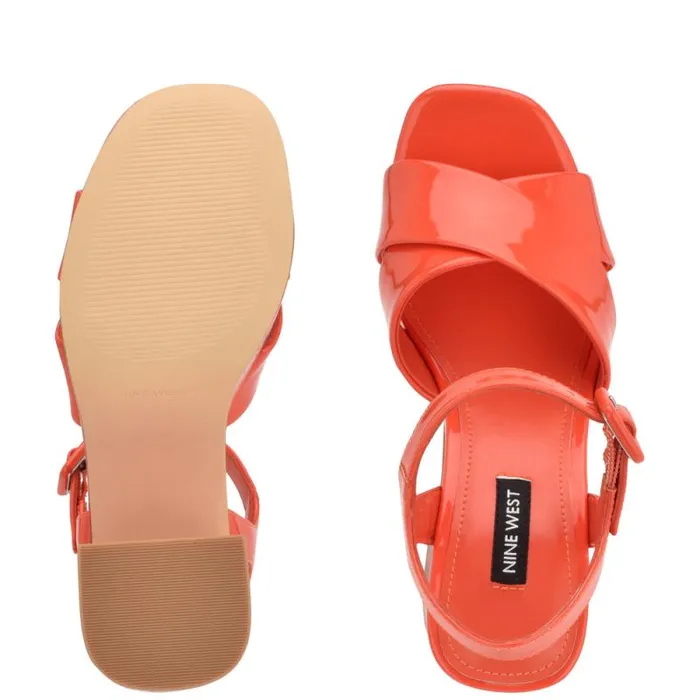 Rilay Platform Sandals Orange Patent Women Nine West Sandals Rilay Platform Sandals Orange Patent Women Nine West Sandals