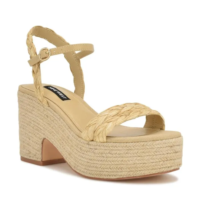 Rivva Heeled Espadrille Sandals Natural Raffia Women Nine West Sandals Rivva Heeled Espadrille Sandals Natural Raffia Women Nine West Sandals