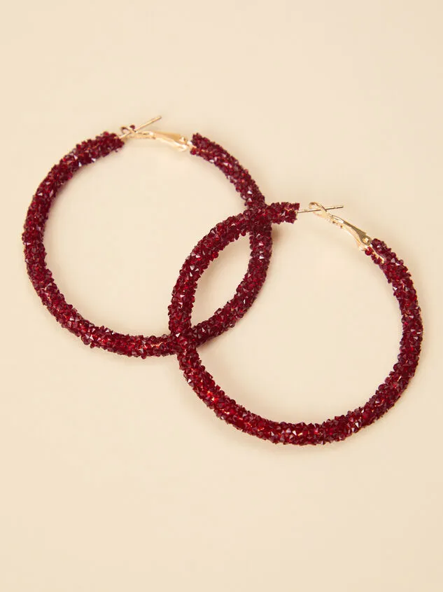Rock Paper Hoop Earrings Burgundy Women Altar039d State Earrings