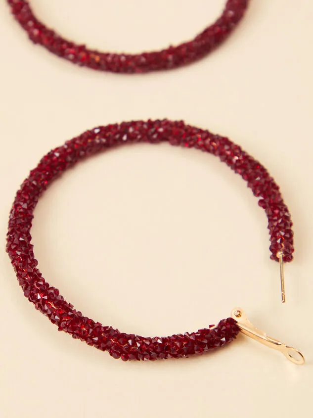Rock Paper Hoop Earrings Burgundy Women Altar039d State Earrings Rock Paper Hoop Earrings Burgundy Women Altar039d State Earrings
