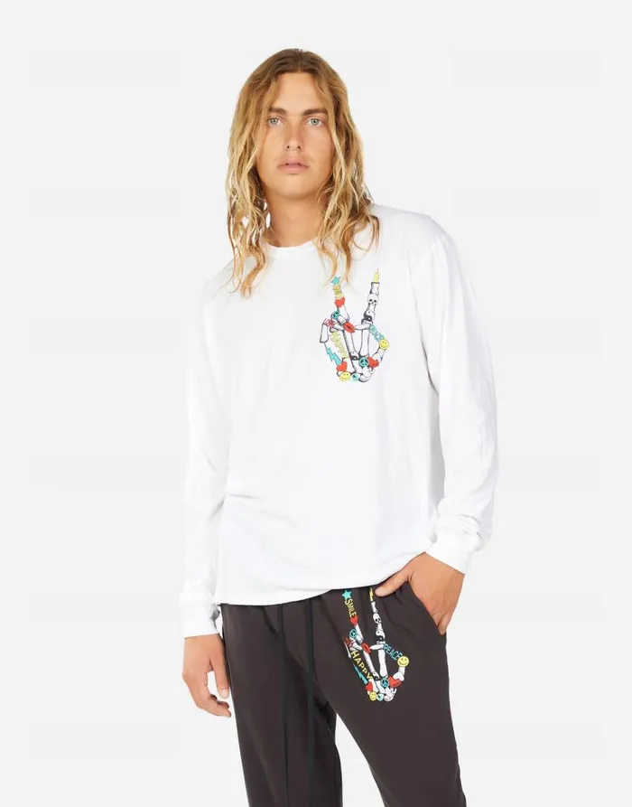 Rolston Color Elements Skeleton Peace White Men Lauren Moshi Tees