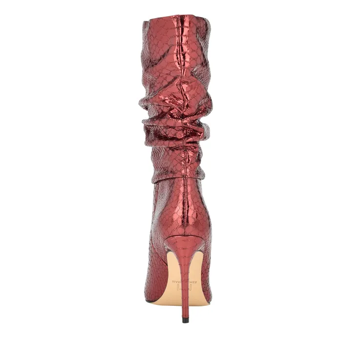 Romy Heeled Boot Red Snake Suede Women Boots Marc Fisher
