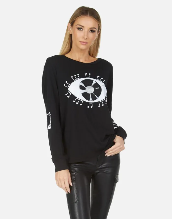 Rooney Record Eye Black Women Lauren Moshi Long Sleeve