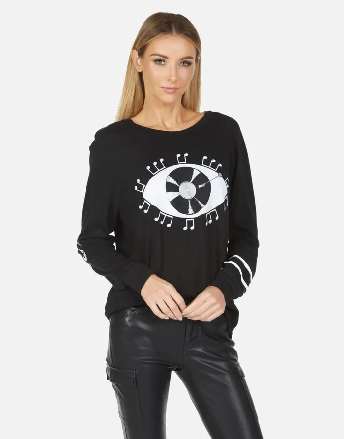 Rooney Record Eye Black Women Lauren Moshi Long Sleeve