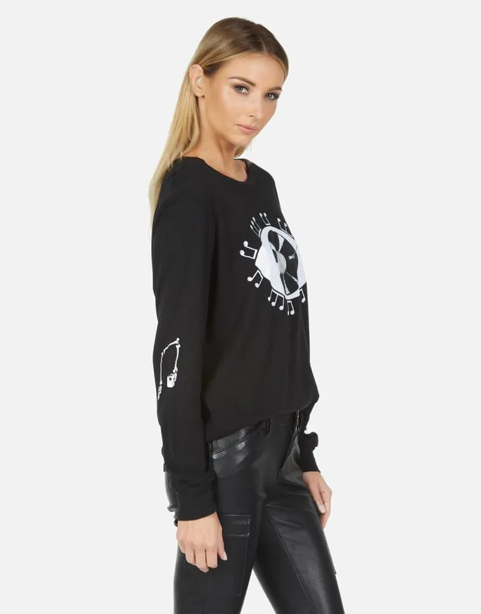 Rooney Record Eye Black Women Lauren Moshi Long Sleeve