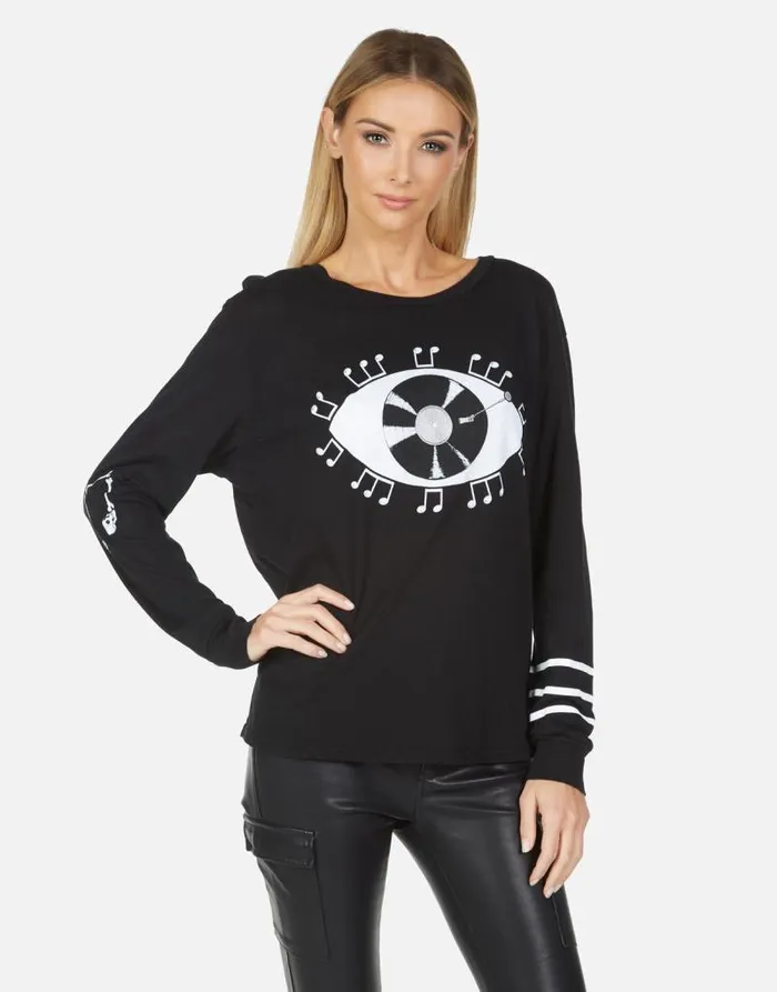 Rooney Record Eye Black Women Lauren Moshi Long Sleeve