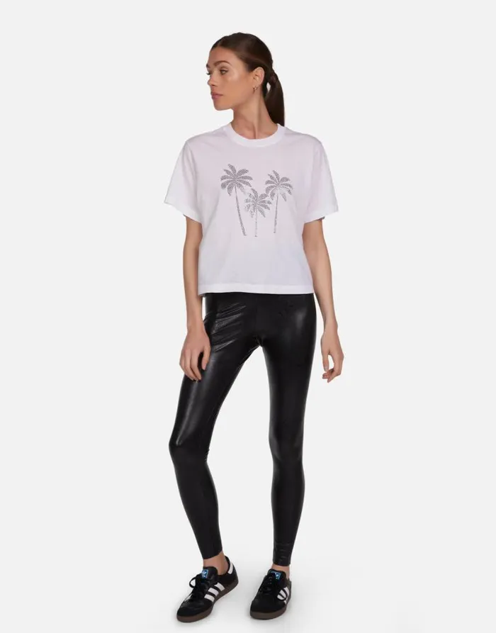 Rue Crystal Palm Trees White Women Lauren Moshi Short Sleeve