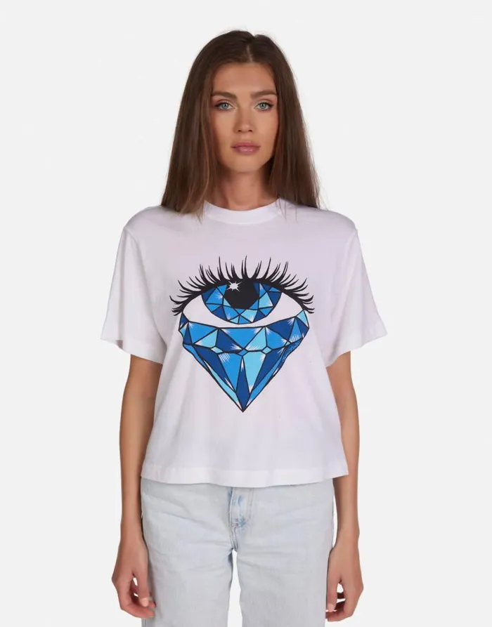 Rue Sapphire Eye White Women Lauren Moshi Short Sleeve