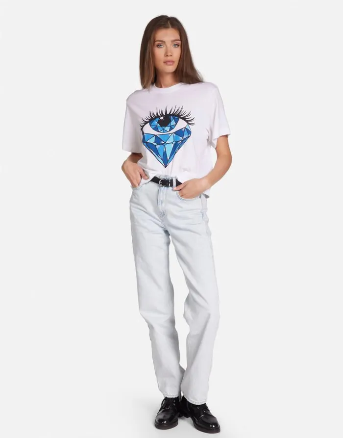Rue Sapphire Eye White Women Lauren Moshi Short Sleeve
