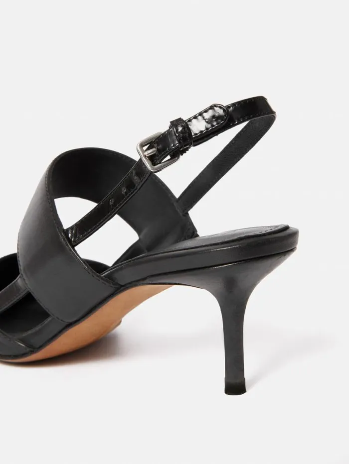 Russo Kitten Heel Black Women Jigsaw Heels