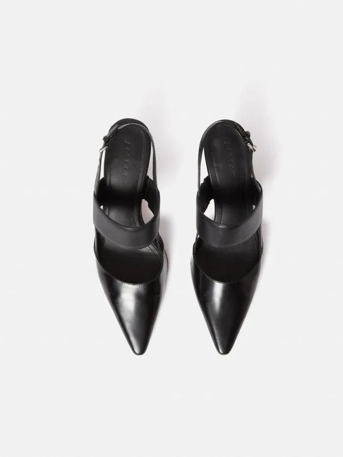 Russo Kitten Heel Black Women Jigsaw Heels
