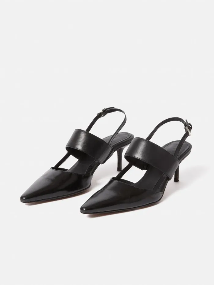 Russo Kitten Heel Black Women Jigsaw Heels