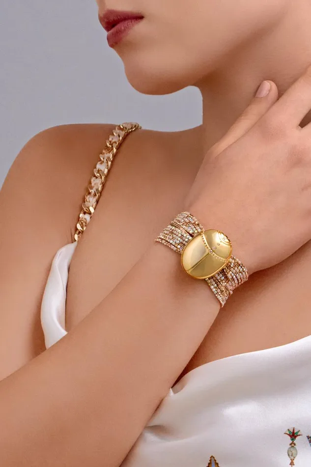 SACRED SYMBOLS STRETCH BRACELET GOLD Gold WomensMens Camilla Jewellery