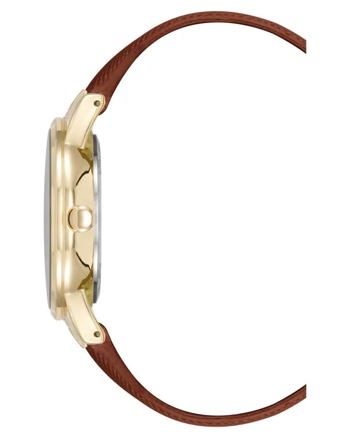 Saffiano Strap Watch Brown Women Nine West Straps Saffiano Strap Watch Brown Women Nine West Straps