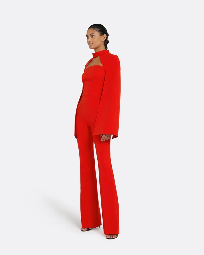 Safiyaa Agnes Cherry Red Harness Cherry Red Women Capes and Harnesses