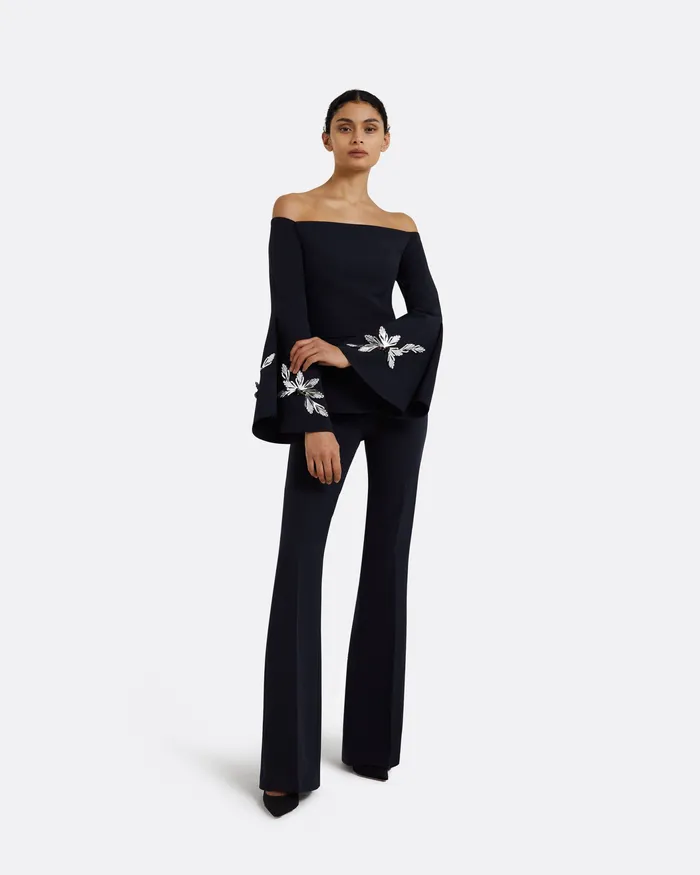 Safiyaa Alexa Midnight Navy Trousers Midnight Navy Women Trousers