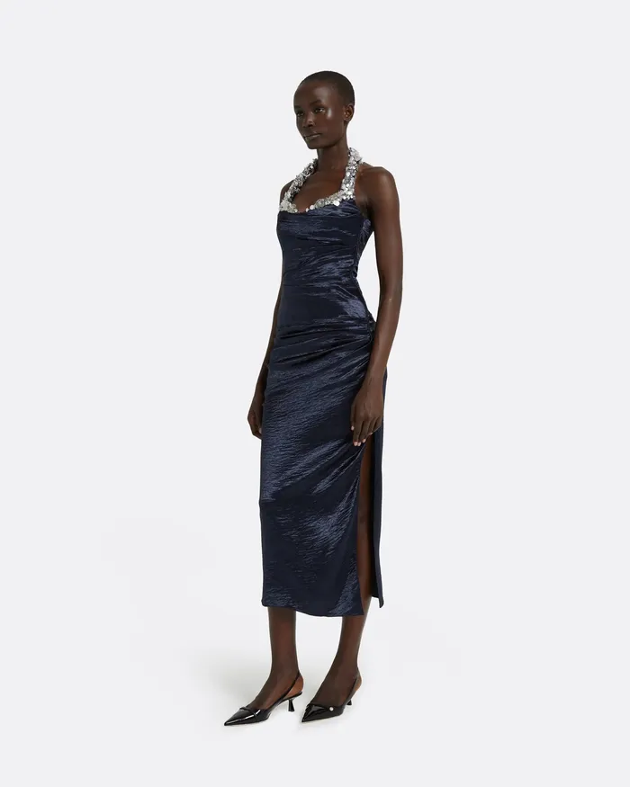 Safiyaa Azra Maritime Midi Dress Maritime Blue Women Dresses