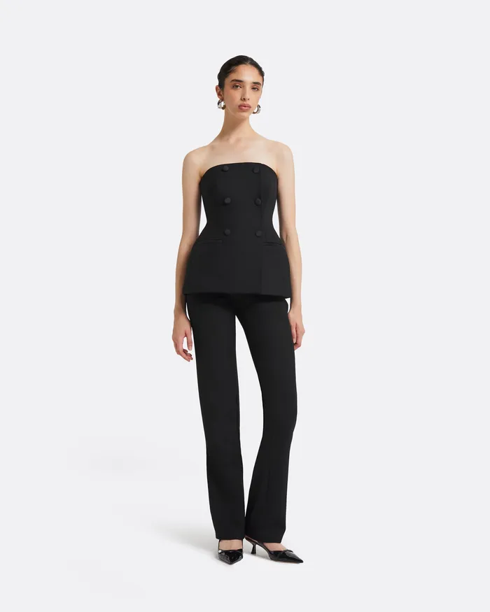 Safiyaa Berfin Black Top Black Women Tops