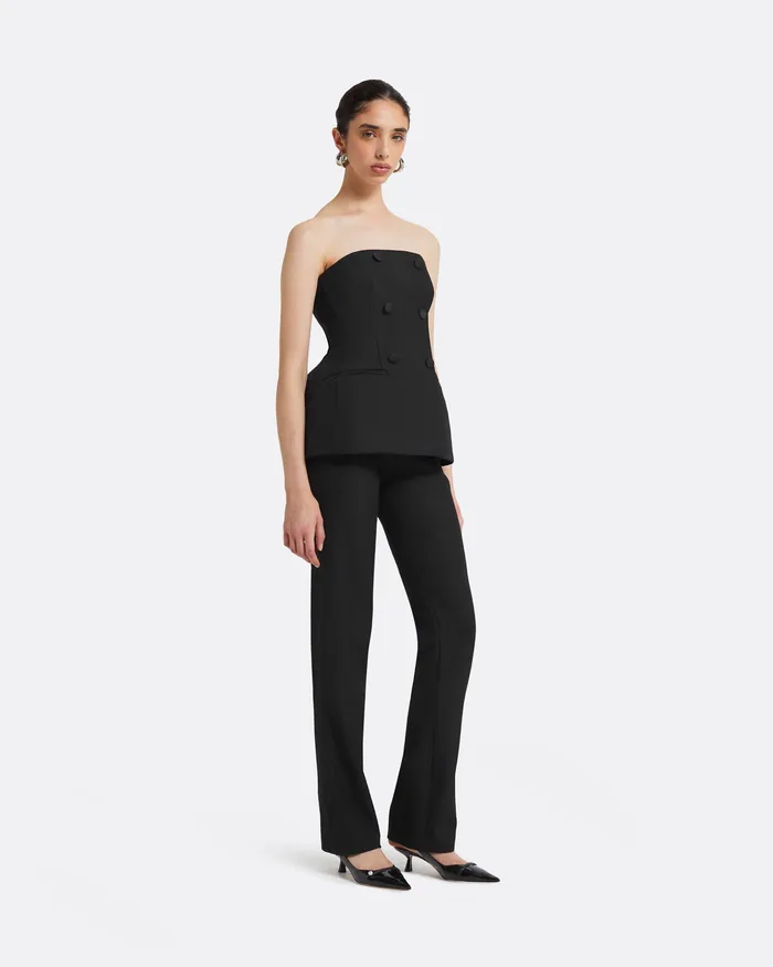 Safiyaa Berfin Black Top Black Women Tops