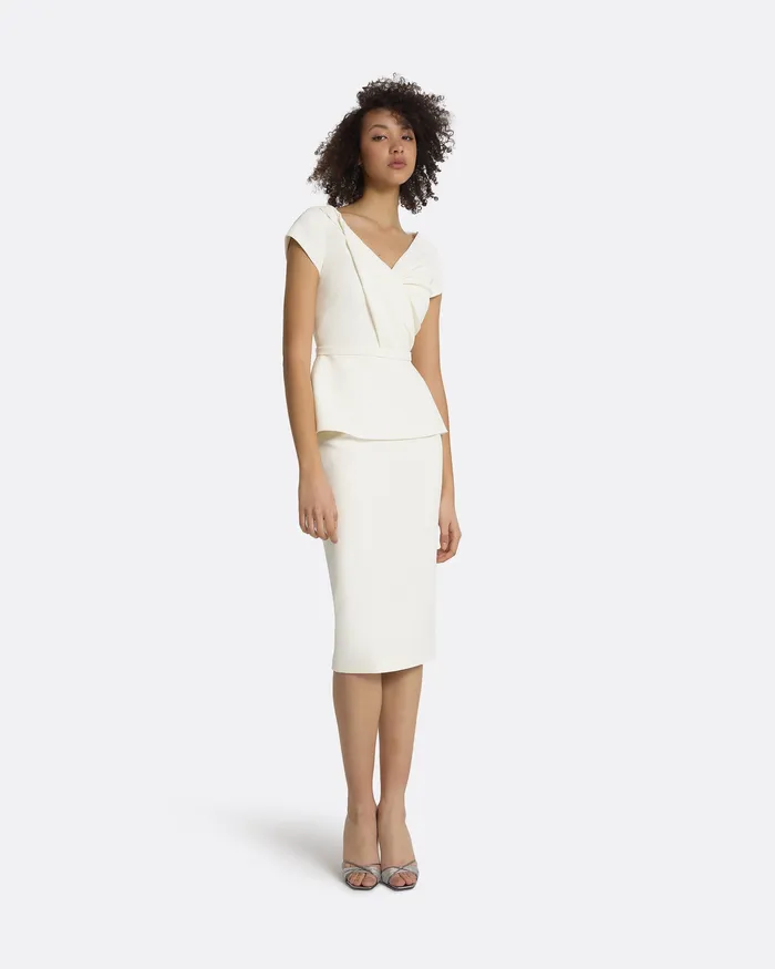 Safiyaa Nuvalle Ivory Midi Dress Ivory Women Icons