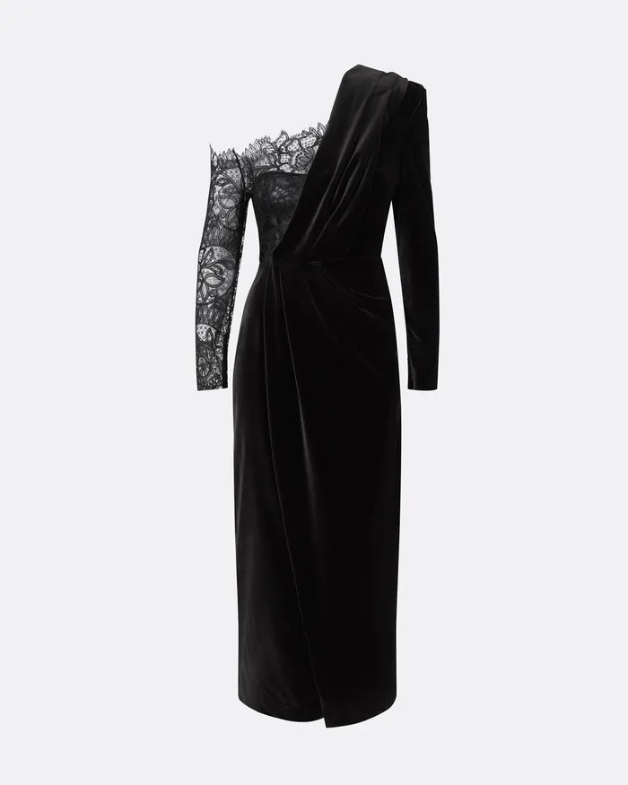 Safiyaa Ruth Black Midi Dress Black Women Dresses