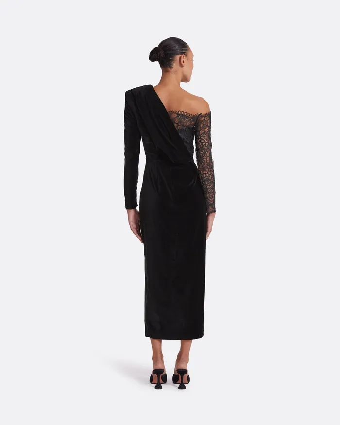Safiyaa Ruth Black Midi Dress Black Women Dresses
