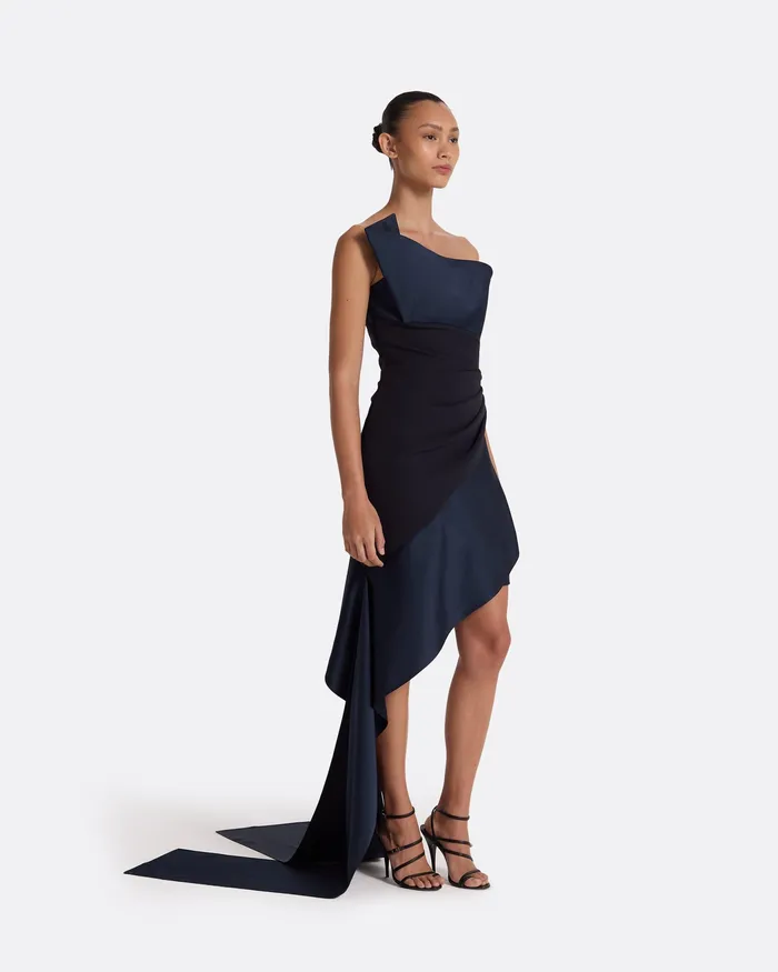 Safiyaa Swathi Midnight Navy Short Dress Midnighht Navy Women Dresses